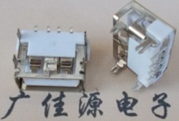 USB短體平口無邊|壹字型白膠芯10.0|肆腳魚叉插板|端子貼片耐高溫/ROHS認證 