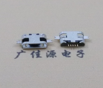 供應邁克Micro USB母座沉板,兩腳下沉1.0魚叉貼板霧錫