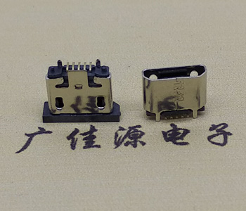邁克MICRO USB 5P B型立式180度貼板無導位端SMT 