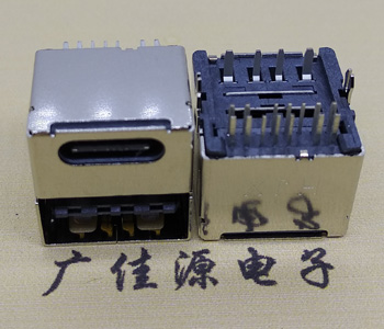 供應USB Type C母座雙面插與USB 2.0疊加一體式