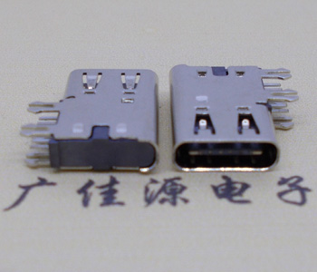 USB Type C側插母座,不銹鋼Type C側插6P母座,新款Type C側插