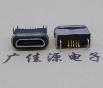 micro usb防水接口臥式插板,電源端smt貼板