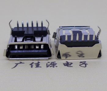 USB AF6PIN母座90度彎腳插板/DIP外鐵殼帶后蓋