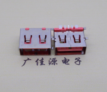 全貼片USB AF 5P大電流母座,接地線功能膠芯6.5MM