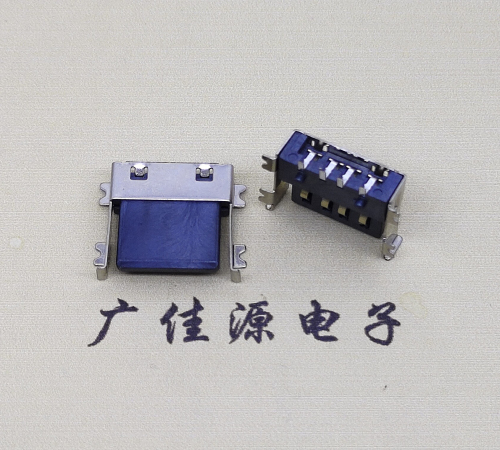 USB2.0臥式貼板母座.薄膠芯環保.耐高溫材質接口