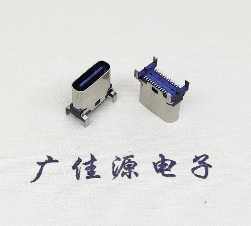 TYPE-C24P立貼母座.黃銅/高導銅材質.大電流5A功能連接器接口