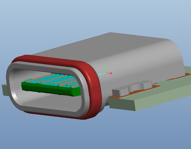 防水USB 3.1 TYPE-C24P-3D外形圖